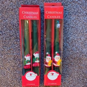 Vintage Kmart Christmas Santa And Mouse Taper Candles